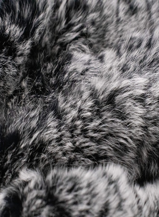 Surell Fingerless Gloves - Real Rex Rabbit Fur Gloves - Women’s Texting Gloves - Fingerless Mittens - Fur Winter Gloves - Soft & Warm Cold Weather Mittens for Girls - Black Frost - Image 5